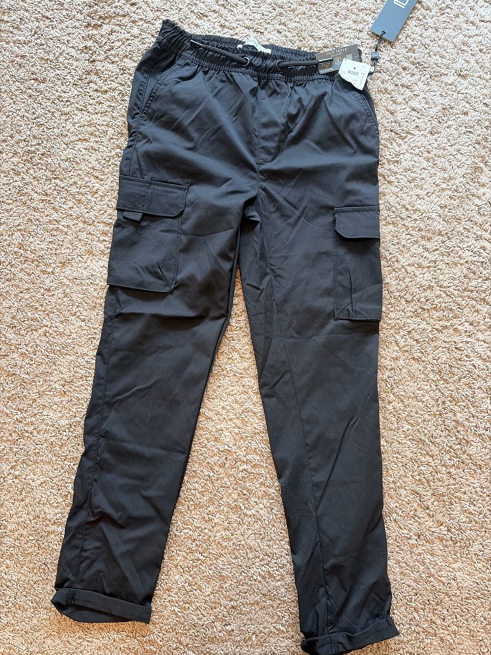 Men's Black Cargo Pants - Lightweight Utility Trousers
